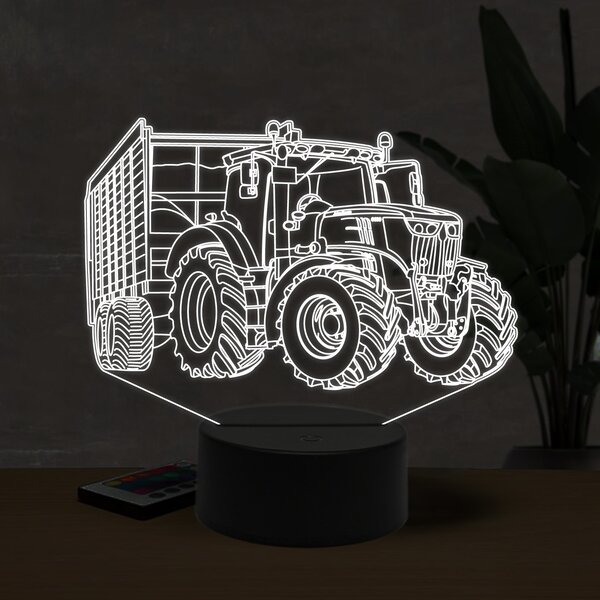Beling 3D lampa, John Deere 6100 whith trailer, 16 farebná U9