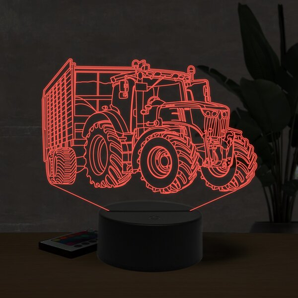 Beling 3D lampa, John Deere 6100 whith trailer, 16 farebná U9