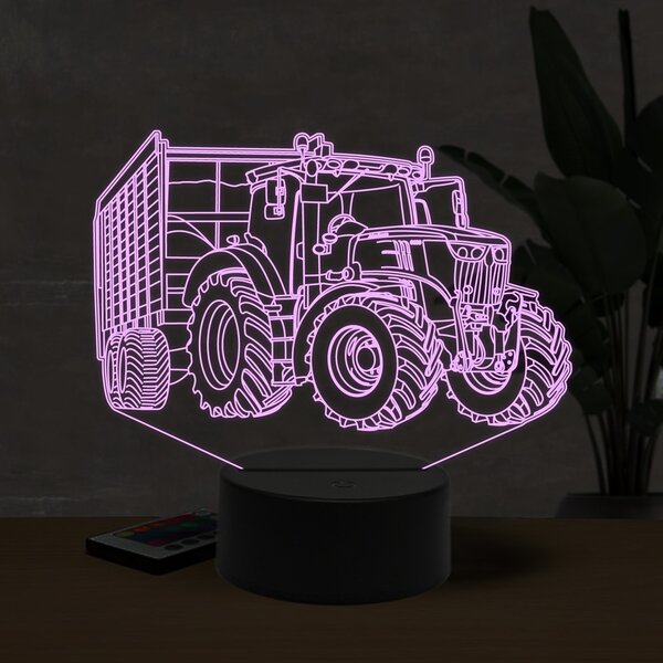 Beling 3D lampa, John Deere 6100 whith trailer, 16 farebná U9