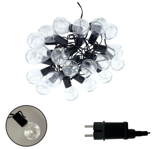 LED vonkajšia dekoratívna reťaz 20xLED/0,075W/230V 5,8 m IP44 čierna
