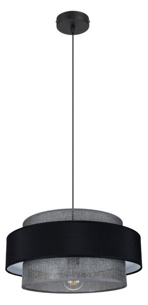 Luster na lanku CORSA 1xE27/60W/230V čierna/šedá