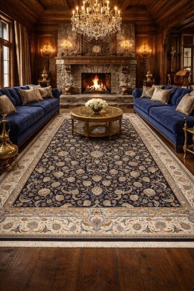 BE Koberec Sultan 1200 Dark Blue – modrý obdĺžnikový Rozmer: 150x225 cm