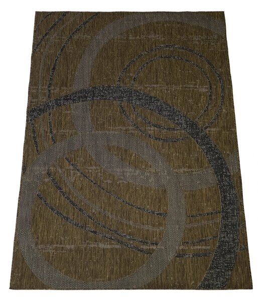 Koberec Eqos 0003 BROWN – hnedý obdĺžnik s geometrickým vzorom Rozmer: 160x220 cm