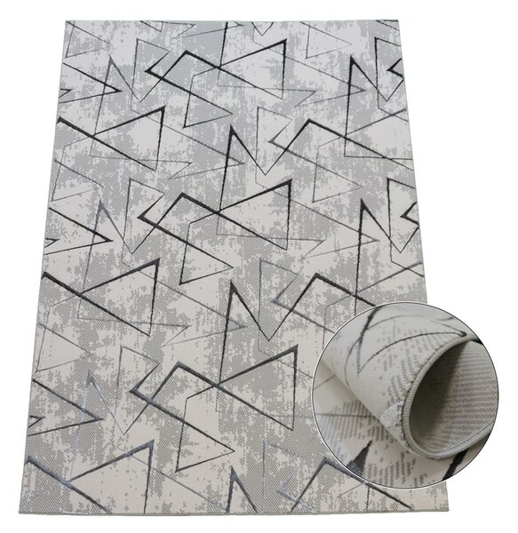 Koberec Esprit 3608 GREY – sivý so vzorom, 100% polyester Rozmer: 60x100 cm