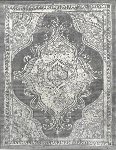 Koberec Opera 8081 sivý – obdĺžnikový koberec s orientálnym vzorom Rozmer: 60x100 cm
