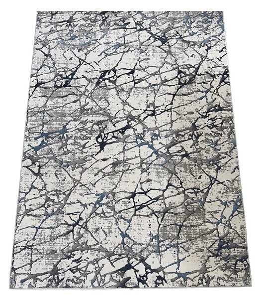 Koberec Pera 3305 BLUE – modrý béžový obdĺžnikový koberec Rozmer: 60x100 cm