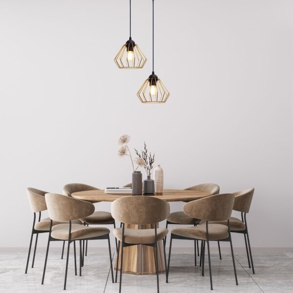 Luster na lanku CEED GOLD 2xE27/60W/230V pr. 28 cm čierna/zlatá