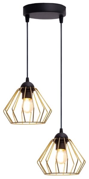 Luster na lanku CEED GOLD 2xE27/60W/230V pr. 28 cm čierna/zlatá