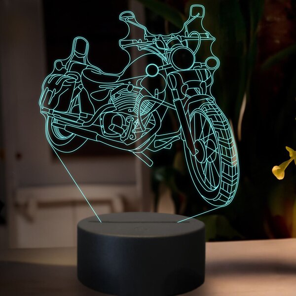 Beling 3D lampa,Yamaha xv 250 Chopper Bike, 7 farebná ZZ71
