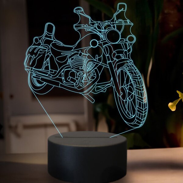 Beling 3D lampa,Yamaha xv 250 Chopper Bike, 7 farebná ZZ71