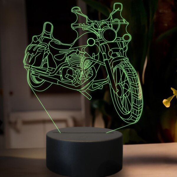 Beling 3D lampa,Yamaha xv 250 Chopper Bike, 7 farebná ZZ71