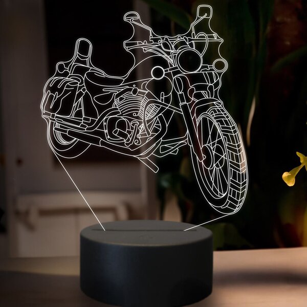 Beling 3D lampa,Yamaha xv 250 Chopper Bike, 7 farebná ZZ71