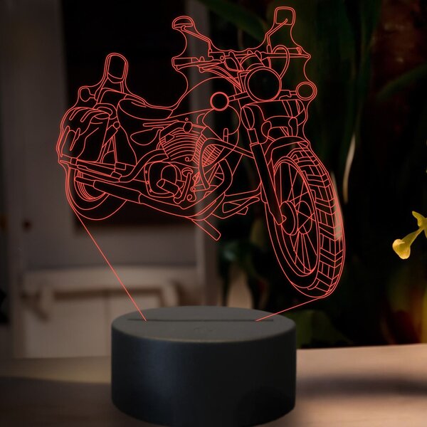 Beling 3D lampa,Yamaha xv 250 Chopper Bike, 7 farebná ZZ71