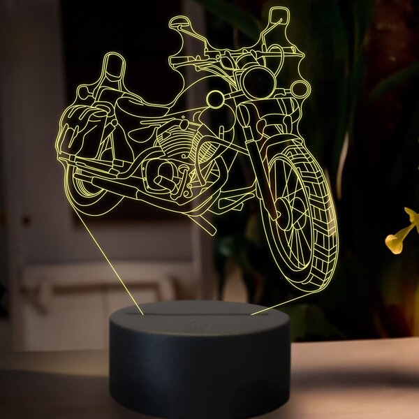 Beling 3D lampa,Yamaha xv 250 Chopper Bike, 7 farebná ZZ71