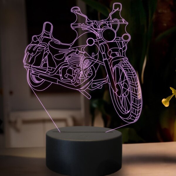 Beling 3D lampa,Yamaha xv 250 Chopper Bike, 7 farebná ZZ71