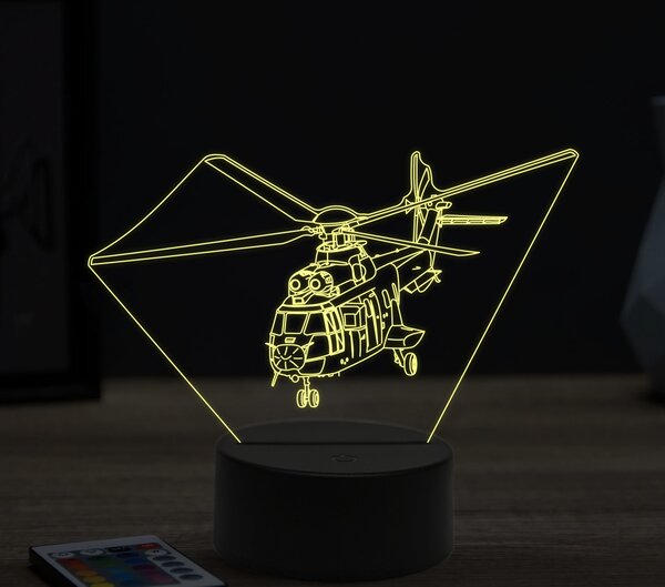 Beling 3D lampa,330 puma helicopter, 16 farebná ULA1