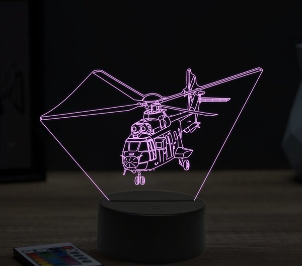 Beling 3D lampa,330 puma helicopter, 16 farebná ULA1