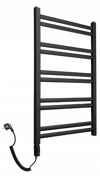 Regnis Retro, elektrické vykurovacie teleso 540x1280 mm, 600W, čierna matná, RETRO1280/540/D500/BLACK/ELE