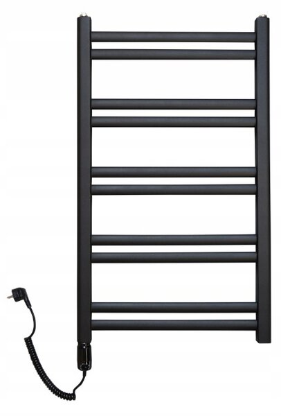 Regnis Retro, elektrické vykurovacie teleso 540x1280 mm, 600W, čierna matná, RETRO1280/540/D500/BLACK/ELE