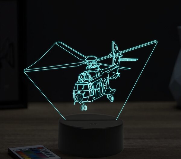 Beling 3D lampa,330 puma helicopter, 16 farebná ULA1