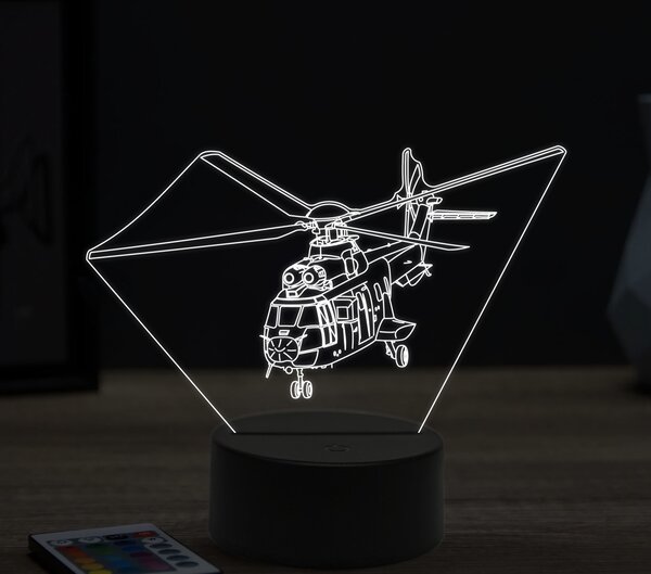 Beling 3D lampa,330 puma helicopter, 16 farebná ULA1