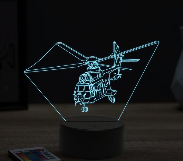 Beling 3D lampa,330 puma helicopter, 16 farebná ULA1