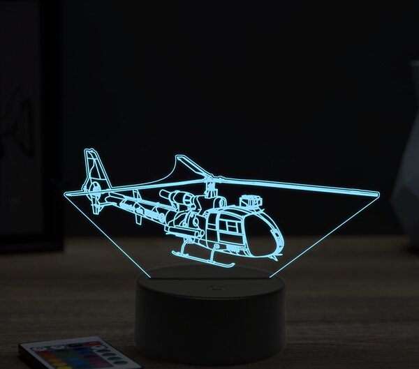 Beling 3D lampa, Aerospatiale-Gazelle, 16 farebná ULA4