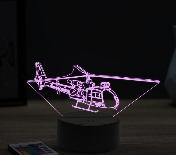 Beling 3D lampa, Aerospatiale-Gazelle, 16 farebná ULA4