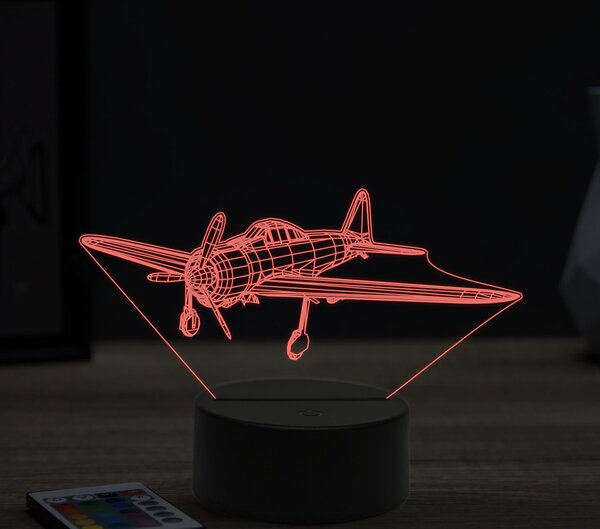Beling 3D lampa, Mitsubishi A6M Zero, 16 farebná ULA3