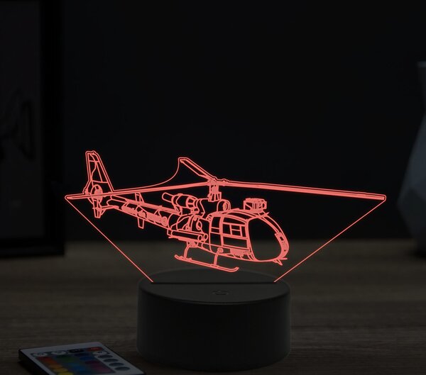 Beling 3D lampa, Aerospatiale-Gazelle, 16 farebná ULA4