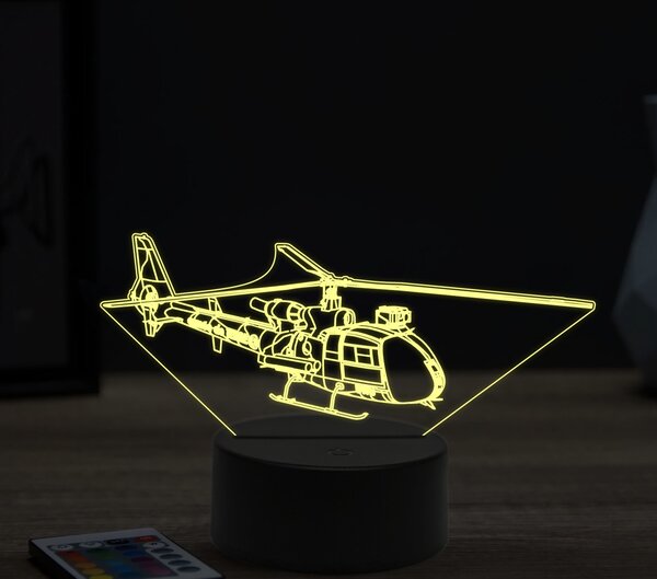 Beling 3D lampa, Aerospatiale-Gazelle, 16 farebná ULA4