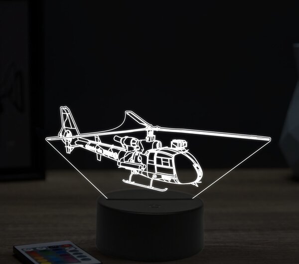 Beling 3D lampa, Aerospatiale-Gazelle, 16 farebná ULA4