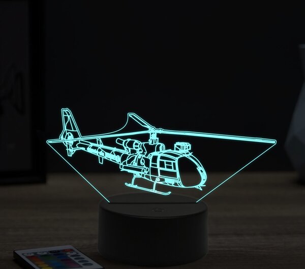 Beling 3D lampa, Aerospatiale-Gazelle, 16 farebná ULA4