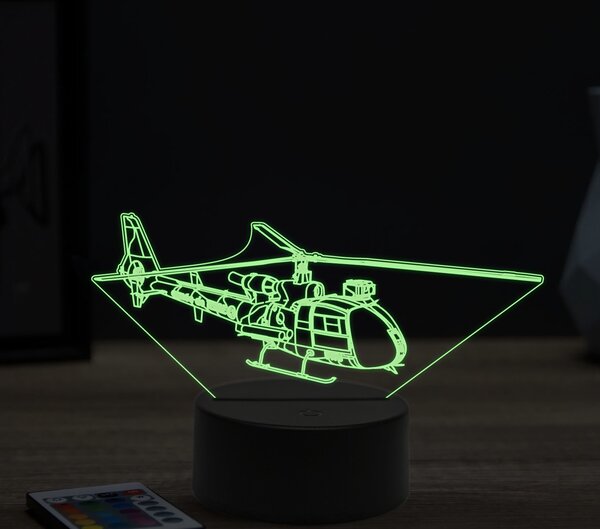 Beling 3D lampa, Aerospatiale-Gazelle, 16 farebná ULA4