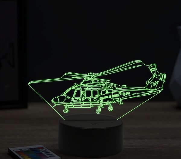 Beling 3D lampa,AgustaWestland AW169, 16 farebná ULA7