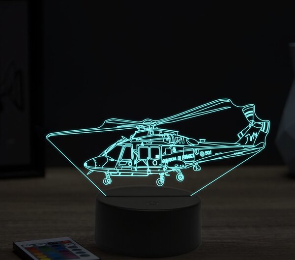 Beling 3D lampa,AgustaWestland AW169, 16 farebná ULA7