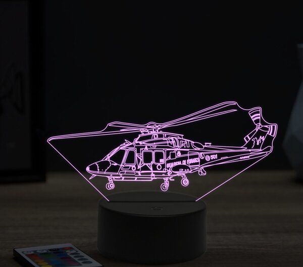 Beling 3D lampa,AgustaWestland AW169, 16 farebná ULA7