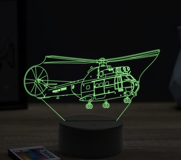Beling 3D lampa, Aerospatiale-SA-330-Puma, 16 farebná ULA5