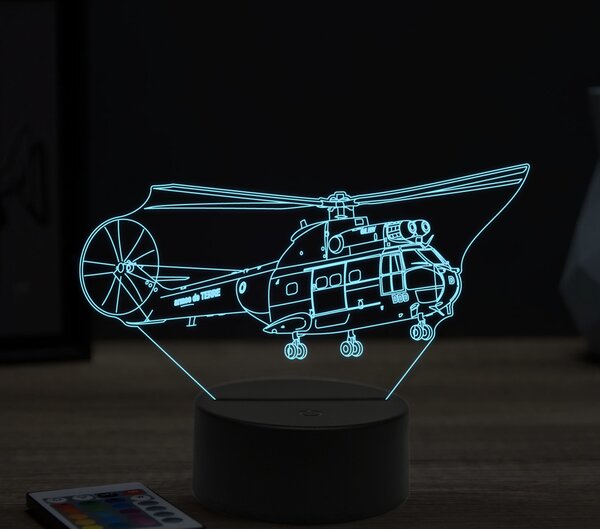 Beling 3D lampa, Aerospatiale-SA-330-Puma, 16 farebná ULA5