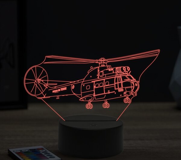 Beling 3D lampa, Aerospatiale-SA-330-Puma, 16 farebná ULA5