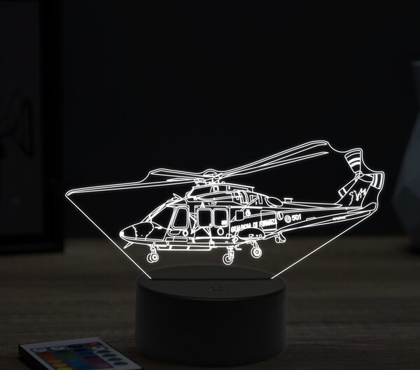 Beling 3D lampa,AgustaWestland AW169, 16 farebná ULA7