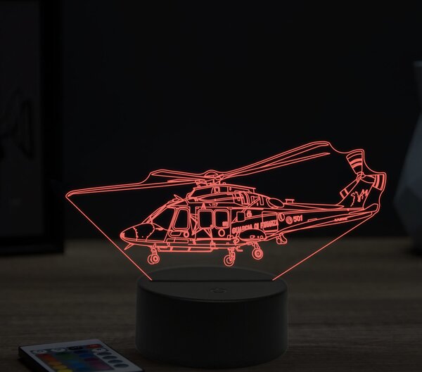 Beling 3D lampa,AgustaWestland AW169, 16 farebná ULA7