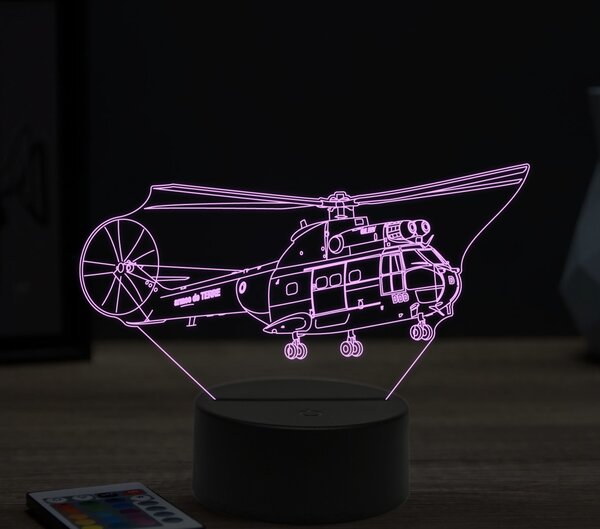Beling 3D lampa, Aerospatiale-SA-330-Puma, 16 farebná ULA5