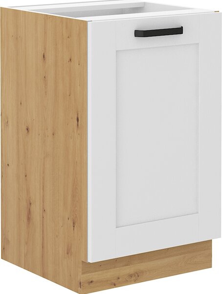 Kondela Drezová kuchynská skrinka Lula 50 ZL 1F BB - biela / dub artisan