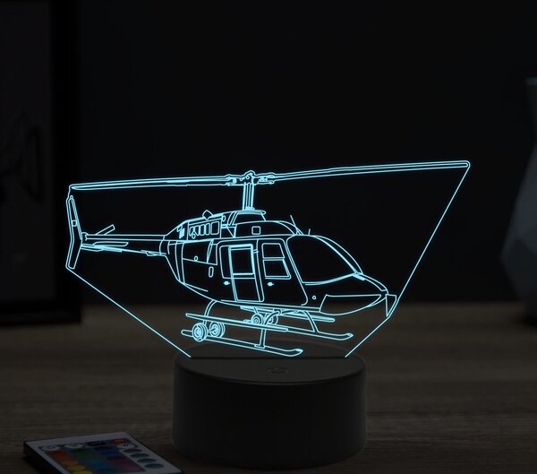 Beling 3D lampa,Bell-helicopter, 16 farebná ULA21