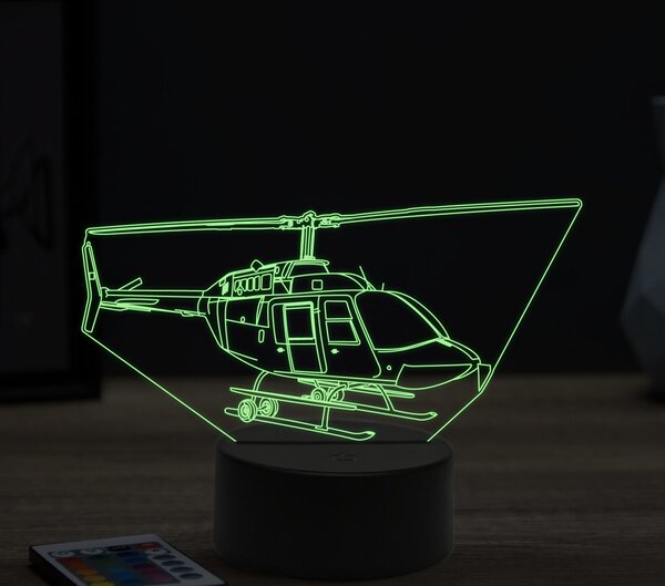 Beling 3D lampa,Bell-helicopter, 16 farebná ULA21