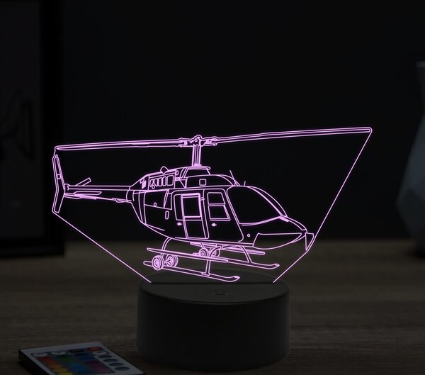 Beling 3D lampa,Bell-helicopter, 16 farebná ULA21