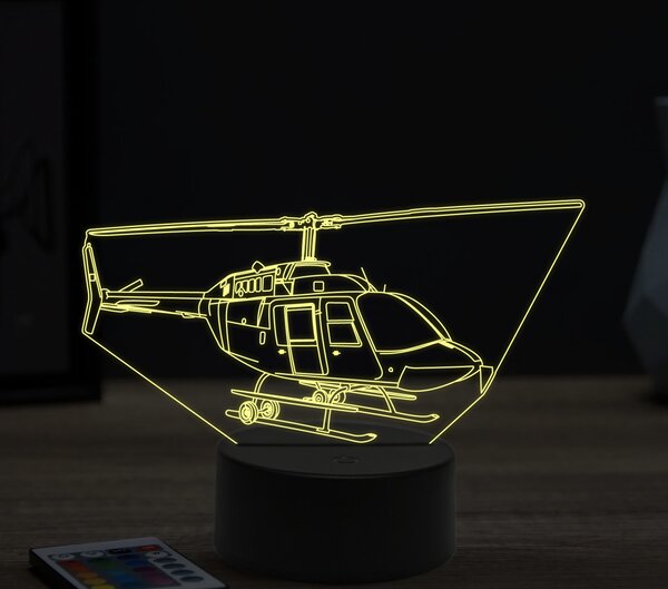 Beling 3D lampa,Bell-helicopter, 16 farebná ULA21