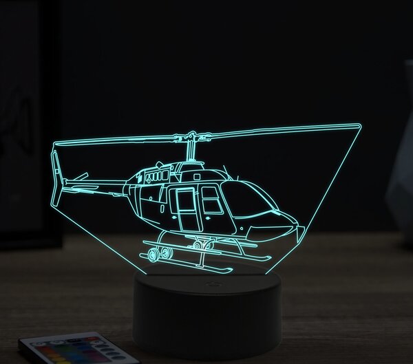 Beling 3D lampa,Bell-helicopter, 16 farebná ULA21
