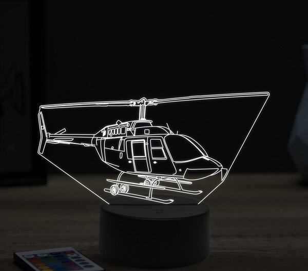 Beling 3D lampa,Bell-helicopter, 16 farebná ULA21